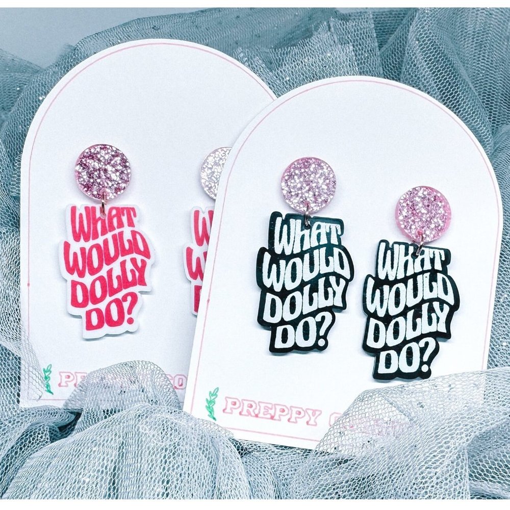 Dolly Parton Earrings What Would Dolly Do Earrings Barbie Core Western Aesthetic